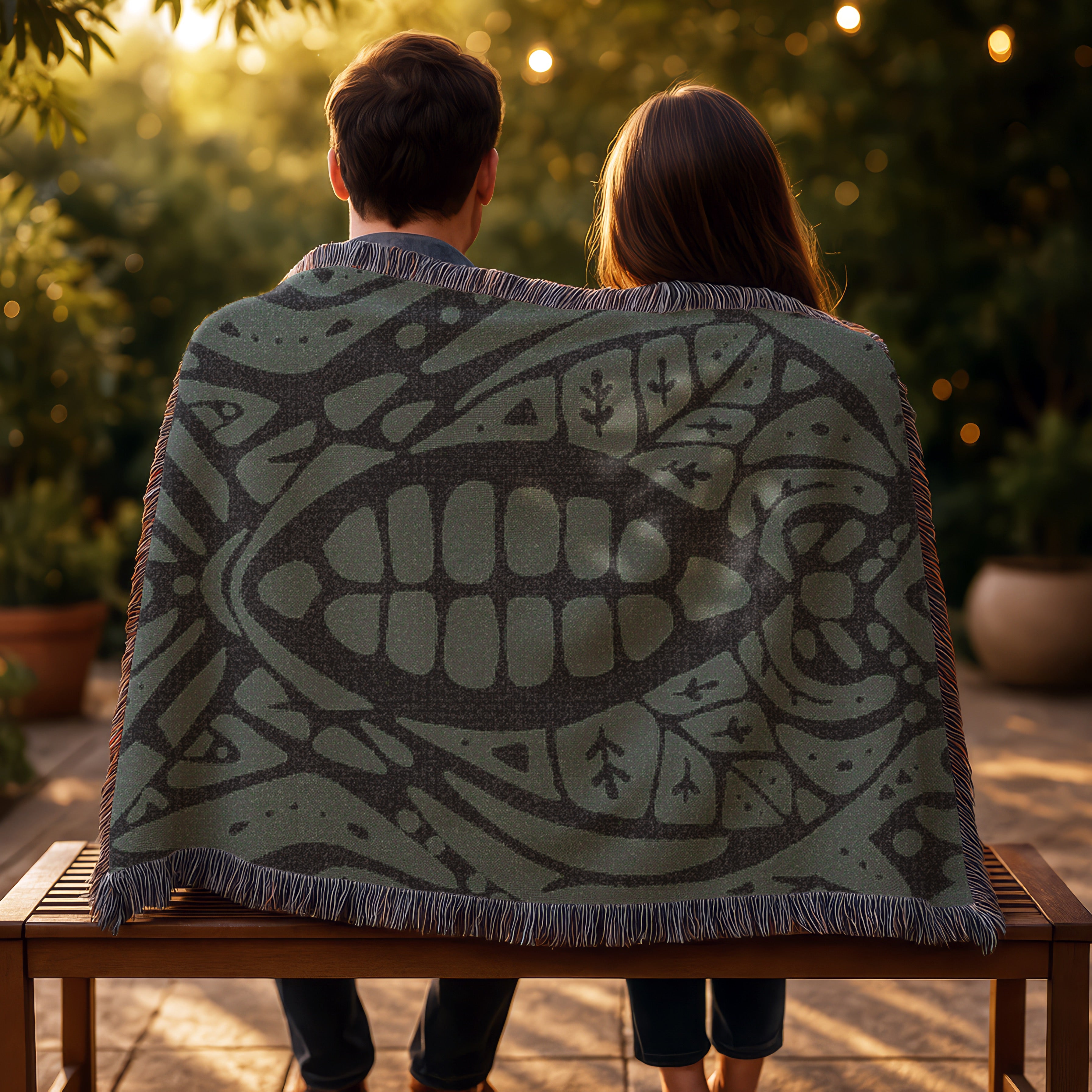 Sacred Cacao Woven Blanket - Sacred Plant Medicine Art - Earth Altar Decor -  Psychedelic Jungle Throw - Boho Healing Tapestry, Sage