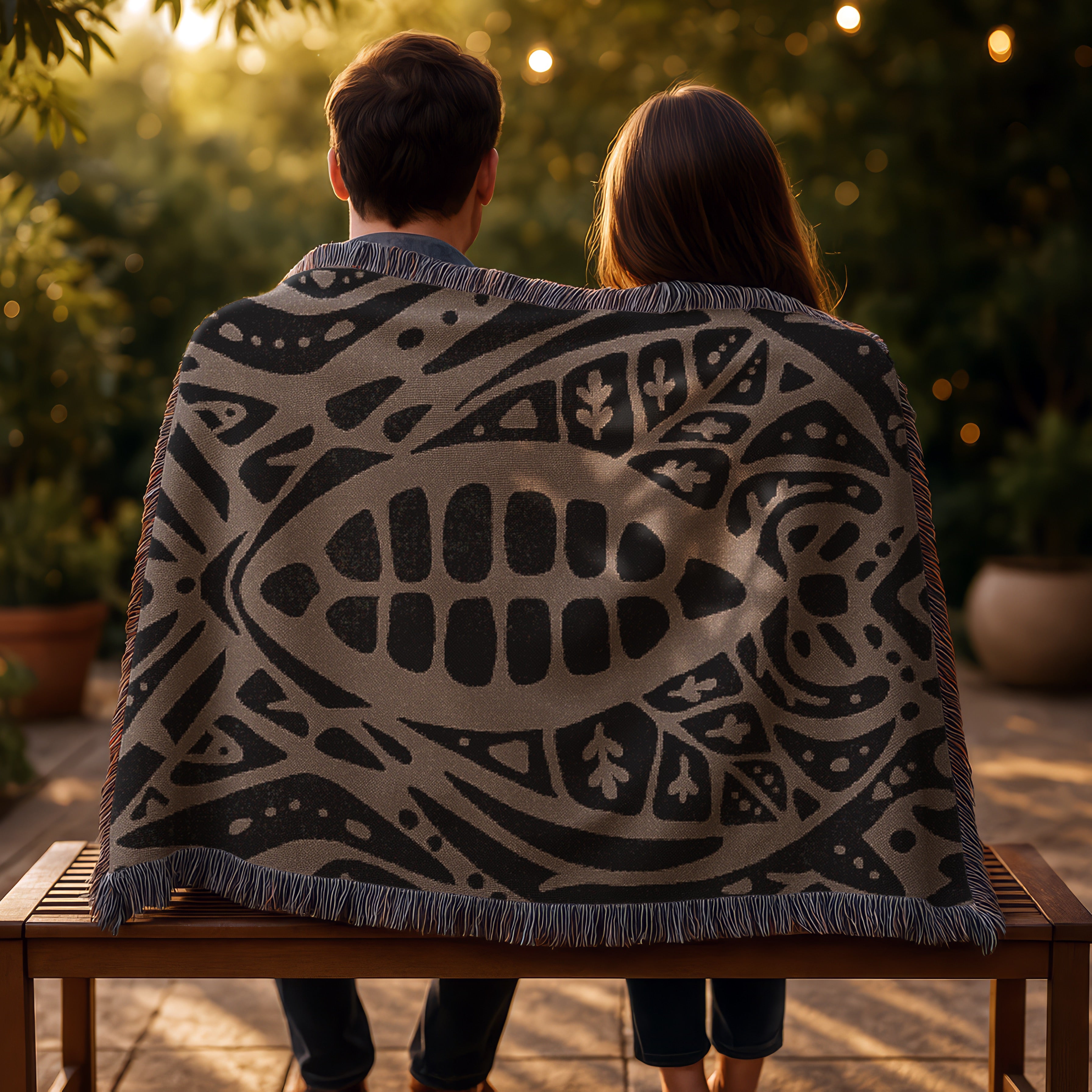 Sacred Cacao Woven Blanket - Sacred Plant Medicine Art - Earth Altar Decor -  Psychedelic Jungle Throw -  Boho Healing Tapestry, Beige