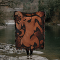 Boho Deer Woven Blanket - Spirit Animal Throw, Moon Blanket, Mystical Forest Animal Tapestry, Nature Wall Decor, Woodland Bohemian Home Gift