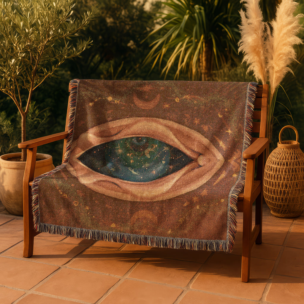 Sacred Feminine Portal Blanket - Mystical Birth Tapestry, Divine Earth Woven Throw, Goddess Altar Decor