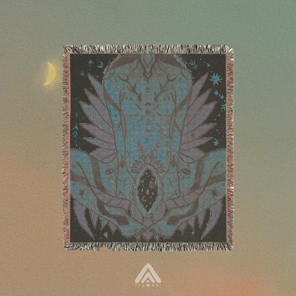 Mystical Woven Blanket - Temple Wall Art for Sacred Spaces, Spiritual Decor, and Dreamy Home Accents