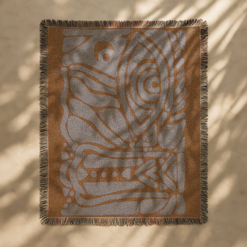 Intuition Eye Woven Blanket - Earthy Tones, Artistic Voice, Sacred Protection, Ritual Decor, Cozy Home Accent