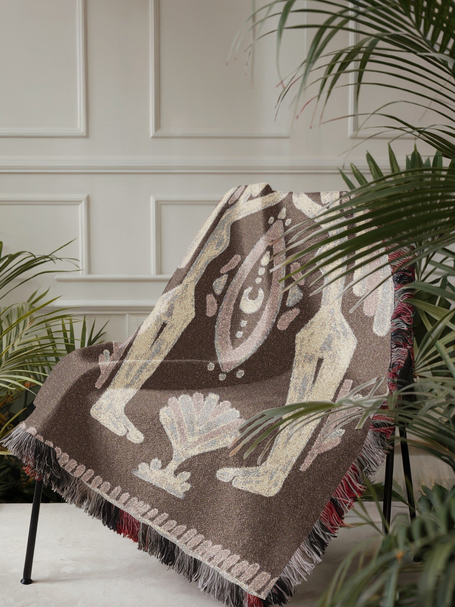 Tribal Unity Woven Blanket - Female Sisterhood, Tribal Art, Ancient Wisdom, Mother Nature