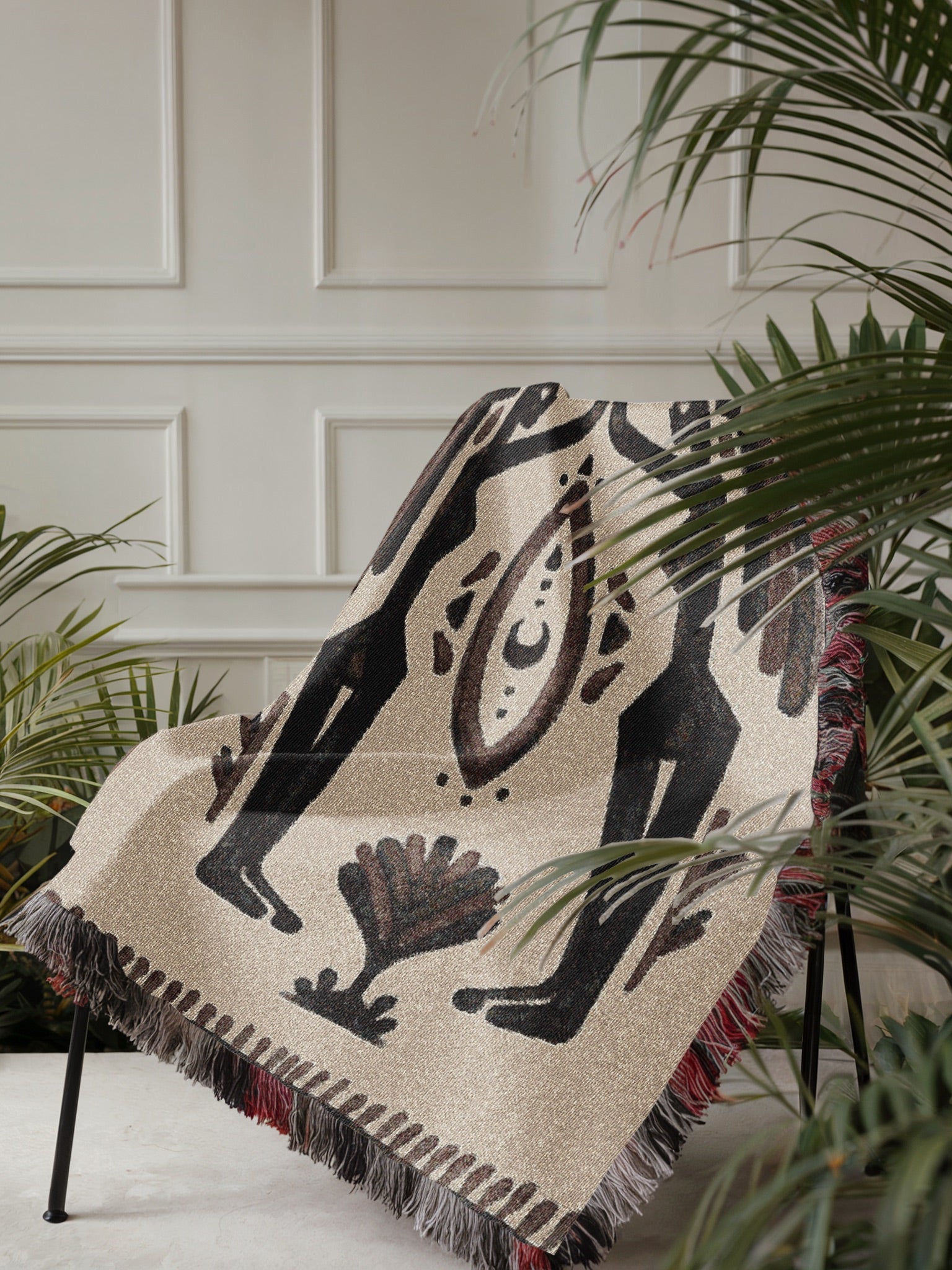 Tribal Unity Woven Blanket - Female Sisterhood, Tribal Art, Ancient Wisdom, 3 Sizes, Mother Nature