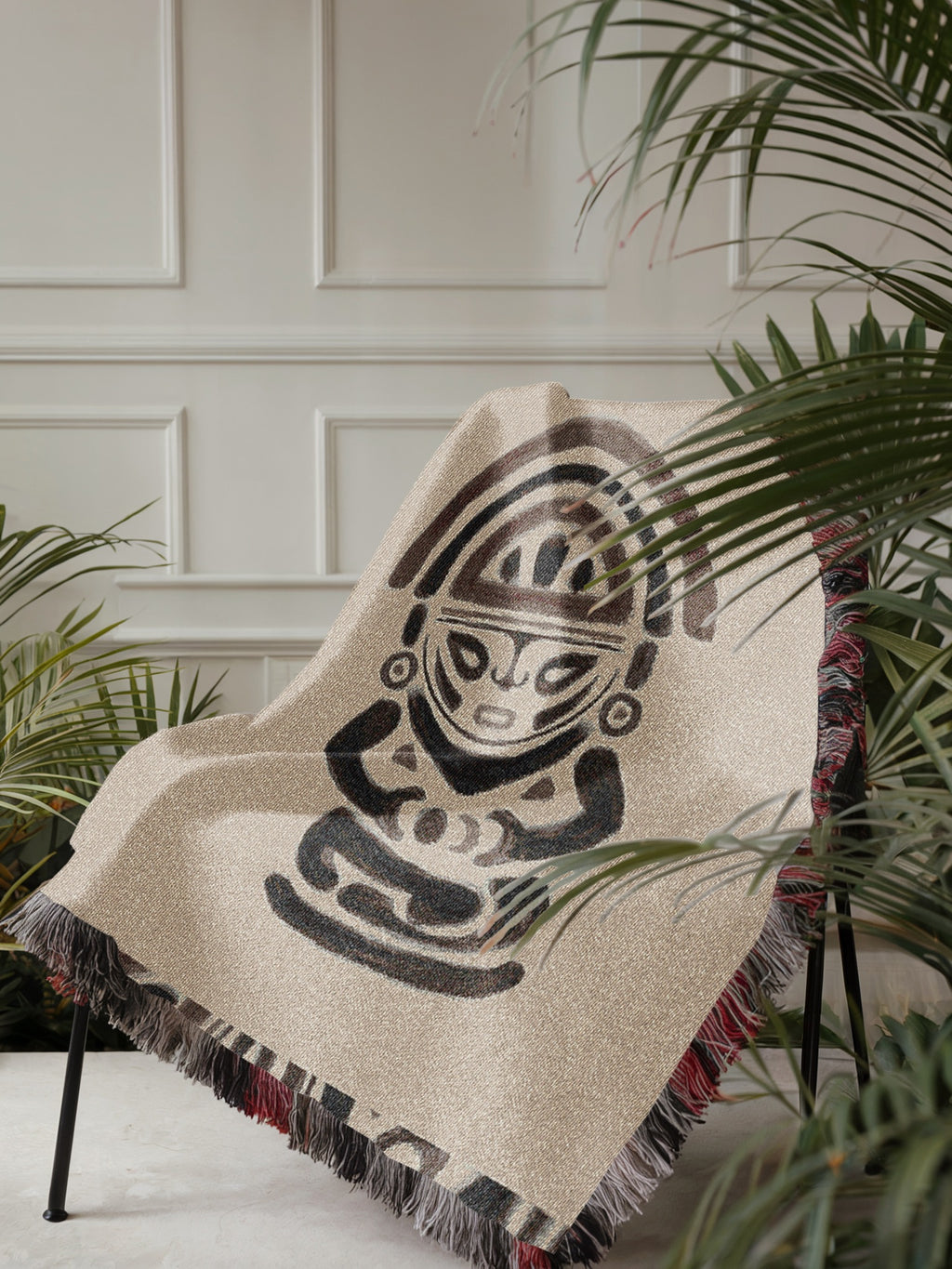 Moon Goddess Woven Blanket - Mama Killa Tapestry Throw, Tribal Sun and Moon Art, Mystical Boho Home Decor, Sacred Textile Art