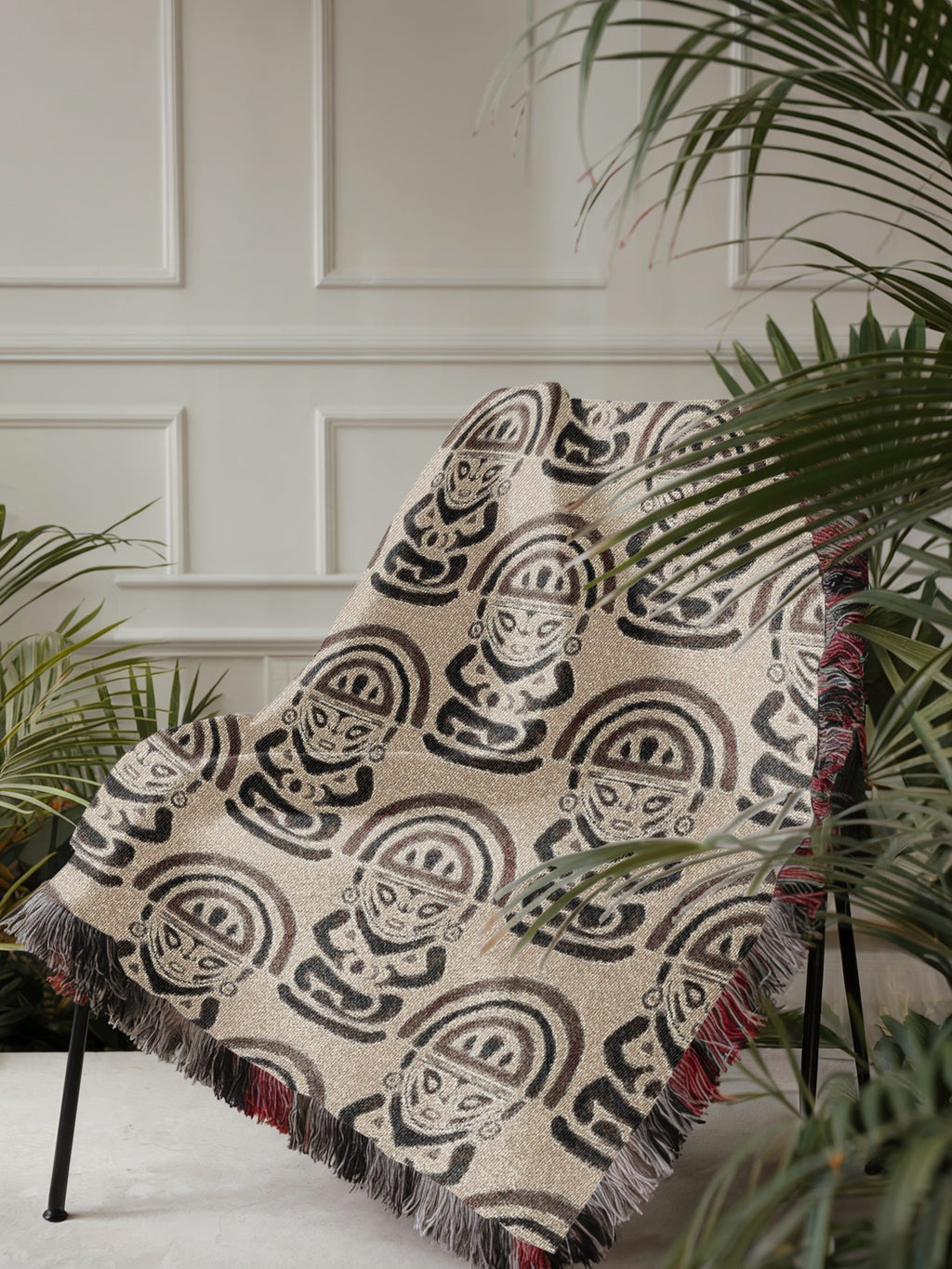Moon Goddess Woven Blanket - Mama Killa Tapestry Throw, Tribal Sun and Moon Art, Mystical Boho Home Decor, Sacred Textile Art